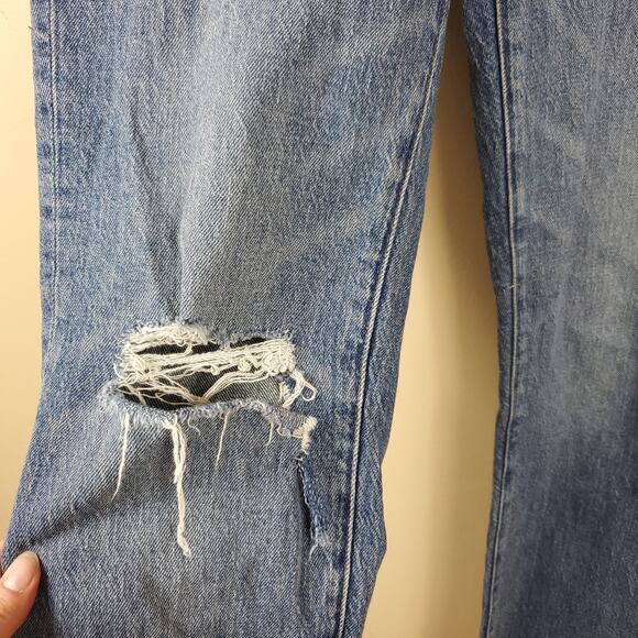 Madewell The Mid-Rise Perfect Vintage Jean in Ainsdale: Knee-Rip Edition Size 25 - Picture 3 of 11